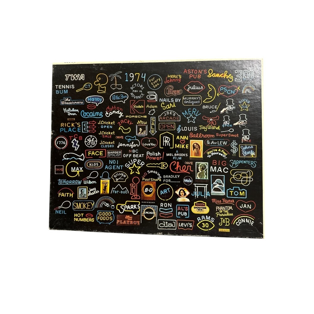Vintage 1976 Great American Puzzle - NEON - 550 Piece Puzzle 1970s Neon Signs